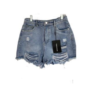 Pretty Little Things Light Wash Ripped Jean Shorts Sz 6